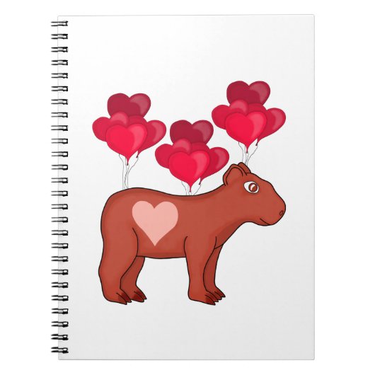 Capybara Hearts Love Notitieboek (Voorkant)