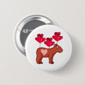 Capybara Hearts Love Ronde Button 5,7 Cm (Voorkant /achterkant)