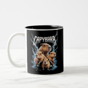 Capybara Heavy Metal Kerst Grappige Kerstgeschenke Tweekleurige Koffiemok