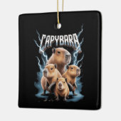 Capybara Heavy Metal Kerst Grappige Vakantie Cadea Keramisch Ornament (Links)