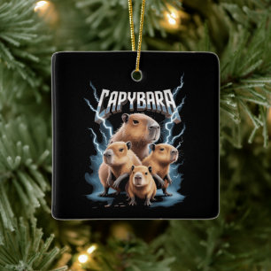Capybara Heavy Metal Kerst Morsige Kerstgeschenken Keramisch Ornament
