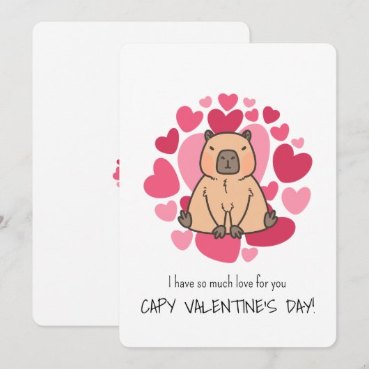 Capybara heeft zoveel liefde voor Capy Valentijnsd Kaart (Voorkant / Achterkant)
