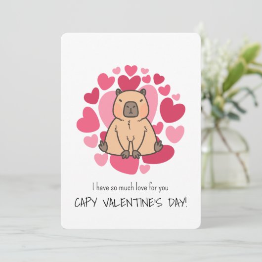 Capybara heeft zoveel liefde voor Capy Valentijnsd Kaart (Staand voorkant)