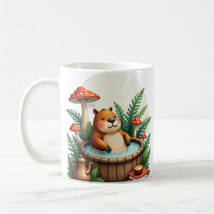 Capybara Hete Bron Zwam Cottagecore Waterverf Koffiemok