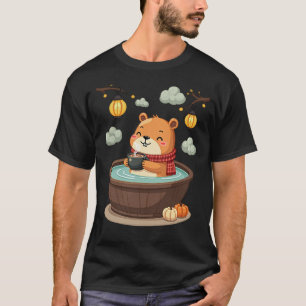Capybara Hete Chocolade Ontspanning Kawaii Gezelli T-shirt