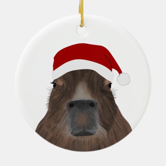 Capybara Holiday Keramisch Ornament (Achterkant)