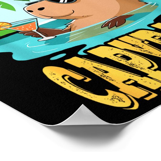 Capybara Holidays - Funny Zen Rodent Quote Gift Poster (Hoek)