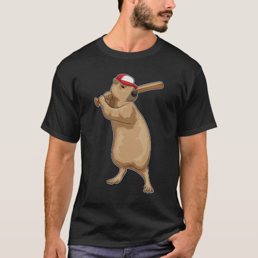 Capybara honkbal bat t-shirt (Voorkant)