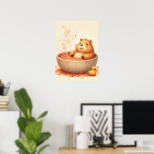 Capybara Hot Tub Relaxation Sticker Capybara Lover Poster (Thuiskantoor)