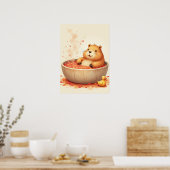 Capybara Hot Tub Relaxation Sticker Capybara Lover Poster (Keuken)