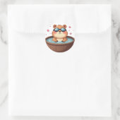 Capybara Hottub Ontspanning Chill Vibes Grappige A Ronde Sticker (Tas)