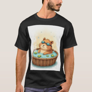 Capybara Hottub Ontspanning Komkommer Schijf Zen S T-shirt
