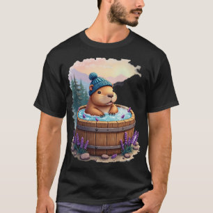 Capybara Hottub Ontspanning Stress Verlichting Spa T-shirt