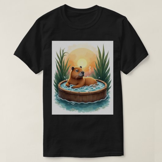 Capybara Hottub Ontspanning Zen Chill Vibes Grappi T-shirt (Design voorkant)