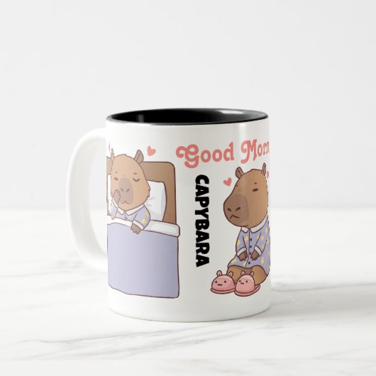 Capybara houdt van koffie Mok | Schattige en grapp (Voorkant links)