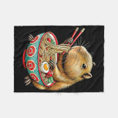 Capybara houdt van noedels Capybara die Japanse ra Fleece Deken (Voorkant (Horizontaal))