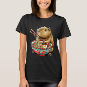Capybara houdt van noedels Capybara die Japanse ra T-shirt