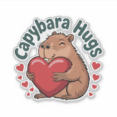 Capybara Hugs Sticker (Voorkant)