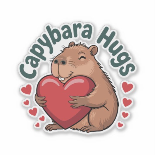 Capybara Hugs Sticker (Voorkant)
