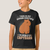 Capybara Human Costume Funny Halloween T-shirt (Voorkant)