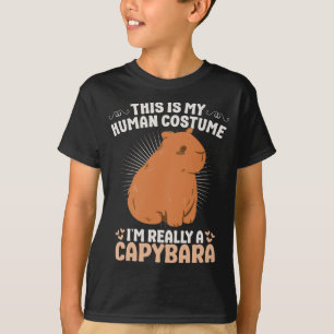 Capybara Human Costume Funny Halloween T-shirt
