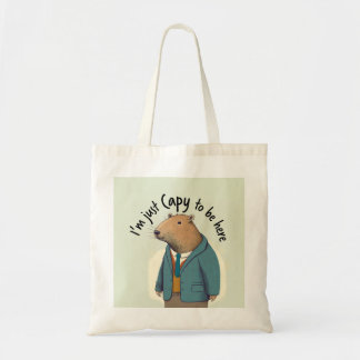 Capybara "Ik ben gewoon Capy om hier te zijn" Canv Tote Bag
