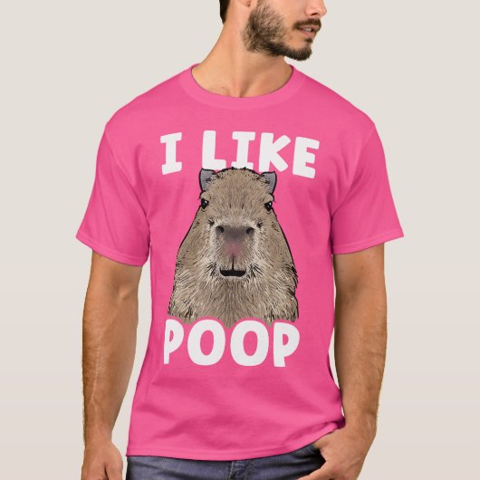 Capybara Ik hou van poepknaagdier Capybara T-shirt (Voorkant)