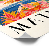 Capybara in bad kunstprint, roze tropisch bad poster (Hoek)