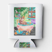 Capybara in Bath Tub with Oranges Blikjeskoeler (Voorkant)