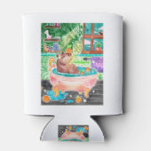 Capybara in Bath Tub with Oranges Blikjeskoeler (Achterkant)