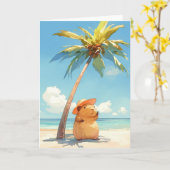 Capybara in de Tropen Kaart (Gele Bloem)