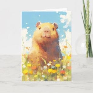 Capybara in de weide kaart