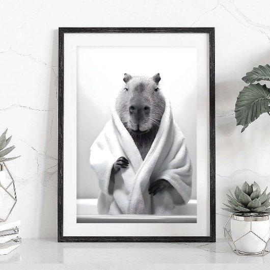 Capybara in een bad poster