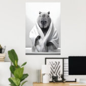 Capybara in een bad poster (Thuiskantoor)