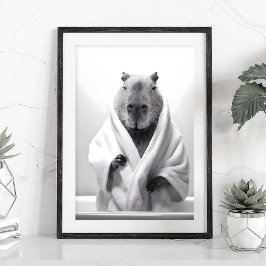 Capybara in een badkuip poster