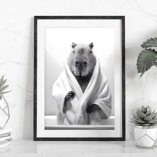 Capybara in een badkuip poster