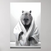 Capybara in een badkuip poster (Voorkant)