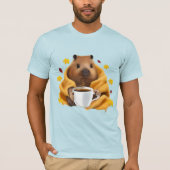 Capybara in een Gezellige Deken Chillen en Drink T-shirt (Voorkant)