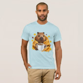 Capybara in een Gezellige Deken Chillen en Drink T-shirt (Voorkant volledig)