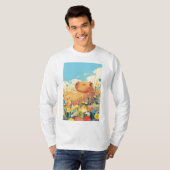 Capybara in een veld van dromen t-shirt (Voorkant volledig)