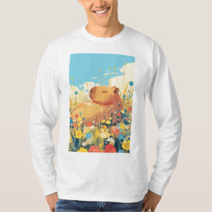 Capybara in een veld van dromen t-shirt