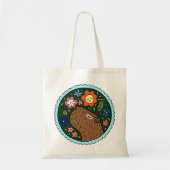 Capybara in Flowers happy Capybara Chilling Art Tote Bag (Voorkant)