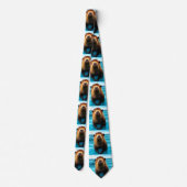 Capybara in het waterpatroon stropdas (Achterkant)