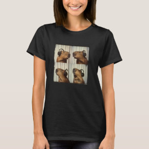 Capybara in hoofdtelefoon Schattigee Capy-minnaar T-shirt