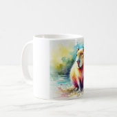 Capybara in Nature 130924AREF101 - Watercolor Koffiemok (Voorkant links)
