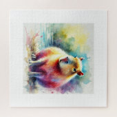 Capybara in Nature 130924AREF101 - Watercolor Legpuzzel (Horizontaal)