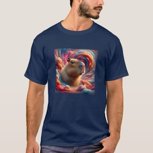 Capybara in the clouds t-shirt (Voorkant)