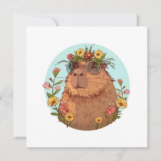 Capybara in zonnebril Zomertijd Kaart (Voorkant)