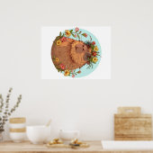 Capybara in zonnebril Zomertijd Poster (Keuken)