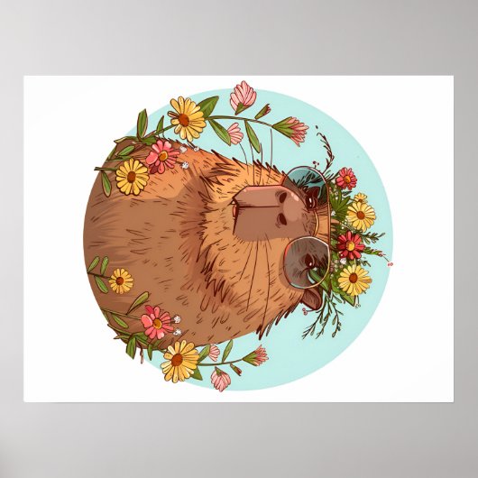 Capybara in zonnebril Zomertijd Poster (Voorkant)
